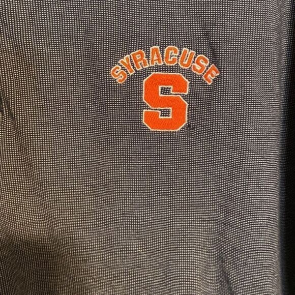 Cutter & Buck CB DryTec Syracuse Polo Shirt L/G Navy & Gray - Picture 2 of 5